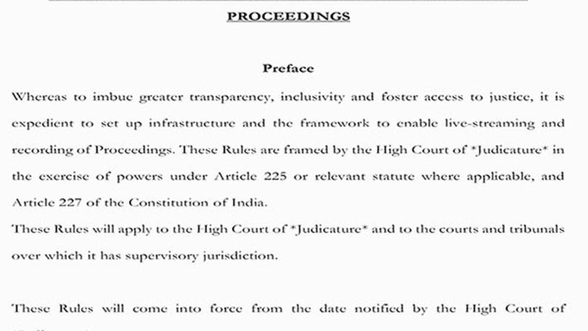 Resource Draft Model Rules for LiveStreaming and Recording of Court